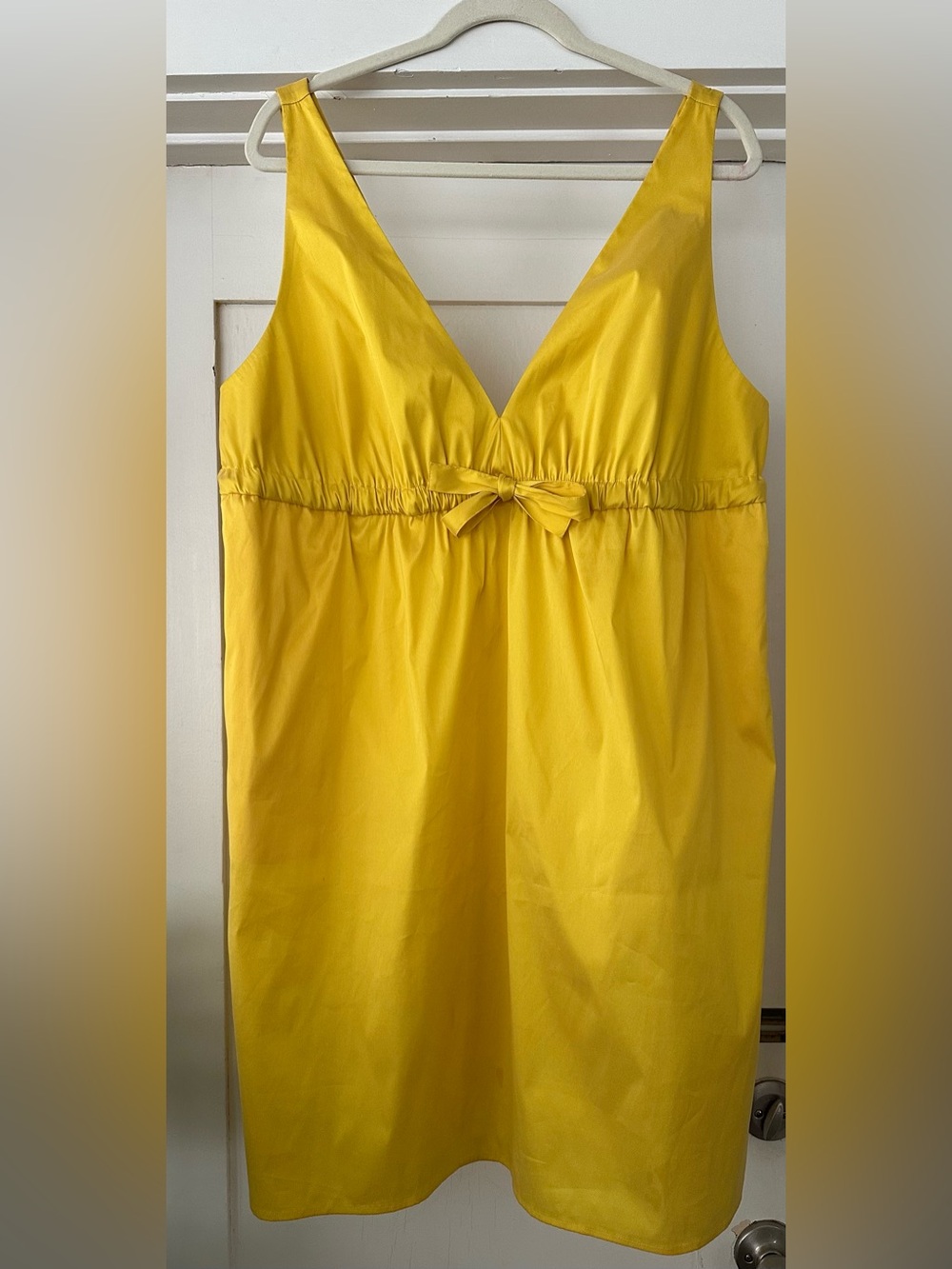 J. Crew Collection NWT Yellow Taffeta Cinch Waist Bow Front Mini Dress 18
